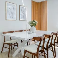 Beliani Conjunto De 2 Sillas De Comedor De Madera De Caucho Oscura/blanco LYNN -Sillas Ventas undef src sa picid 831801 type whitesh image scaled