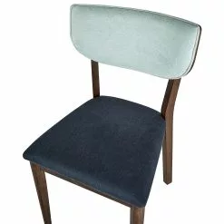 Beliani Conjunto De 2 Sillas De Poliéster/madera De Caucho Azul/madera Oscura MOKA -Sillas Ventas undef src sa picid 832132 type whitesh image scaled