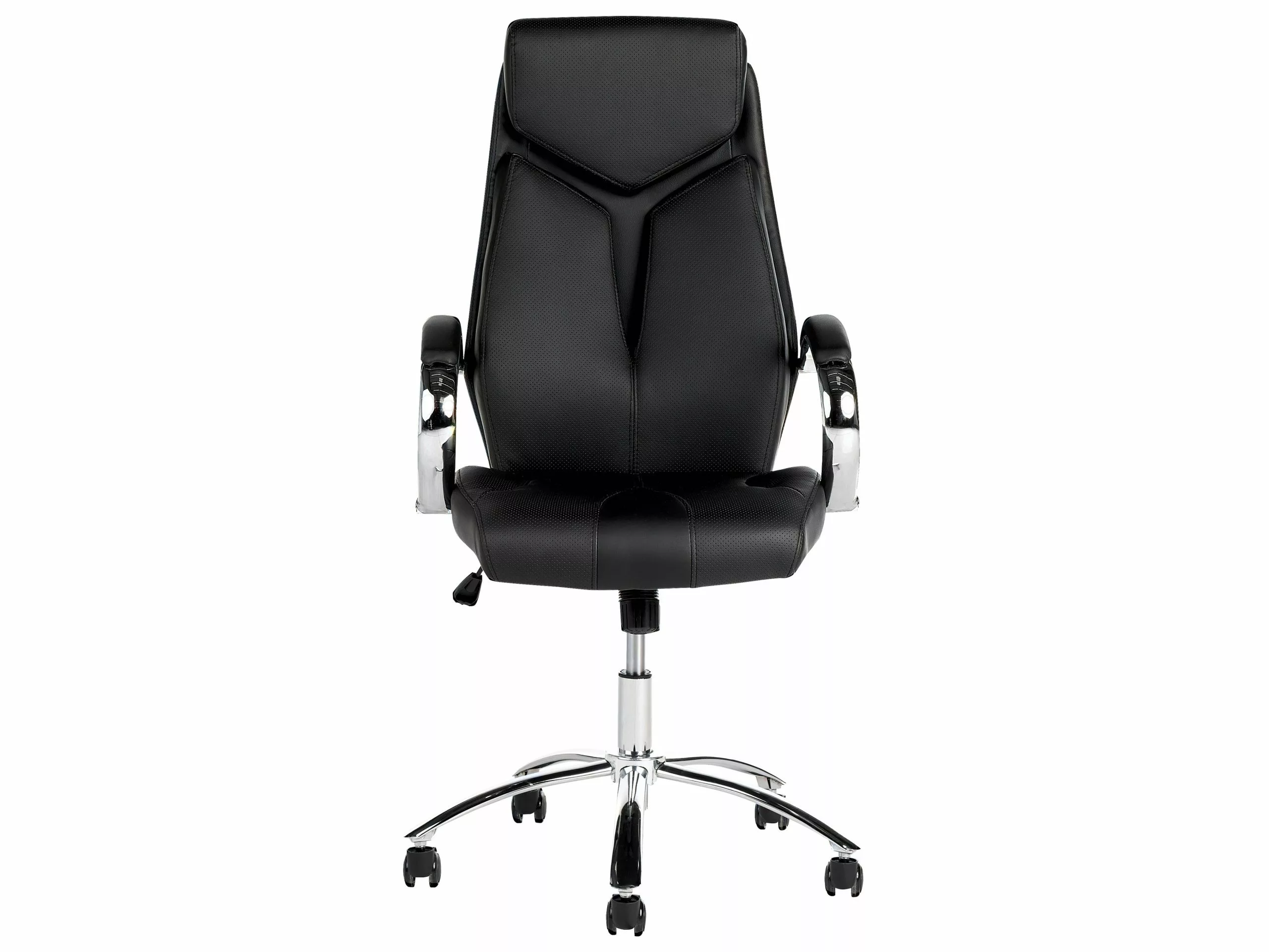 Beliani Silla De Oficina Reclinable De Piel Sintética Negro/plateado FORMULA - Imagen 3