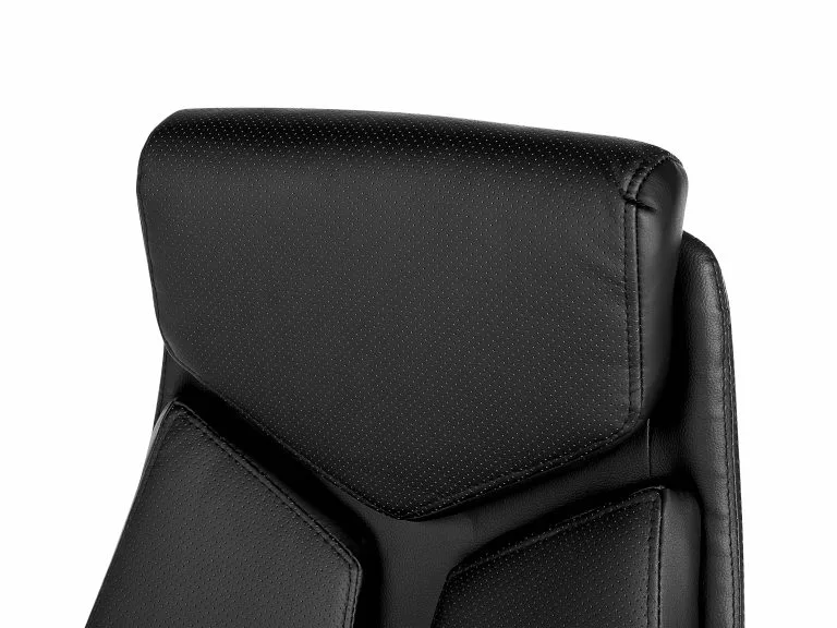 Beliani Silla De Oficina Reclinable De Piel Sintética Negro/plateado FORMULA - Imagen 8