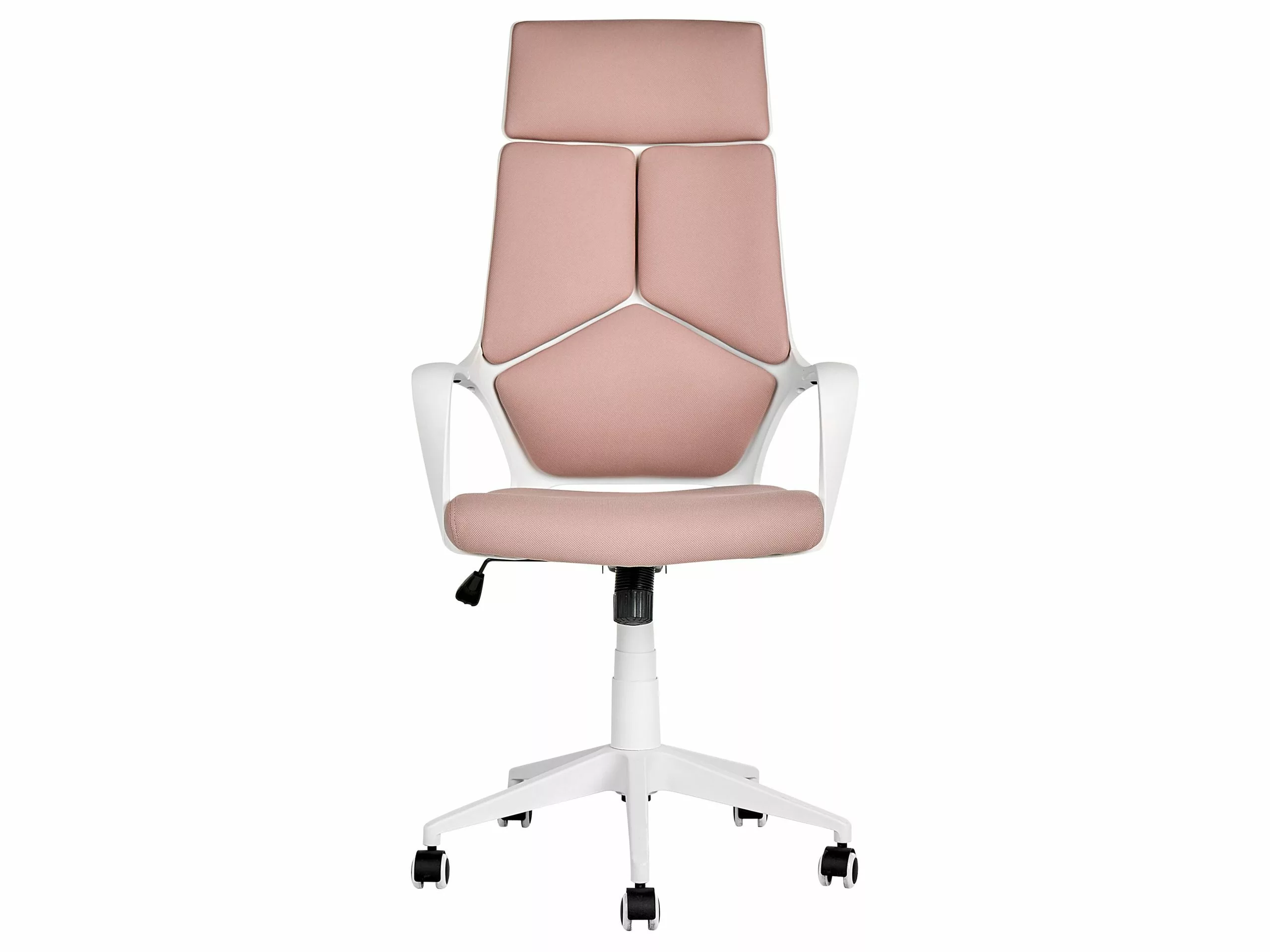 Beliani Silla De Oficina Reclinable De Poliéster Rosa Melocotón/blanco DELIGHT 5 Beliani Silla De Oficina Reclinable De Poliéster Rosa Melocotón/blanco DELIGHT - Imagen 3