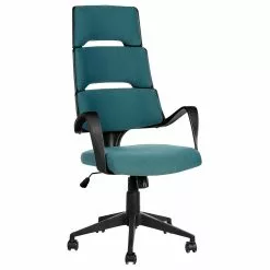 Beliani Silla De Oficina Reclinable De Poliéster Verde Azulado/negro GRANDIOSE -Sillas Ventas undef src sa picid 834294 type whitesh image scaled