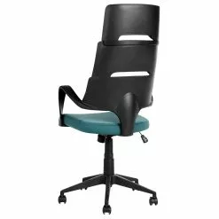 Beliani Silla De Oficina Reclinable De Poliéster Verde Azulado/negro GRANDIOSE -Sillas Ventas undef src sa picid 834296 type whitesh image scaled