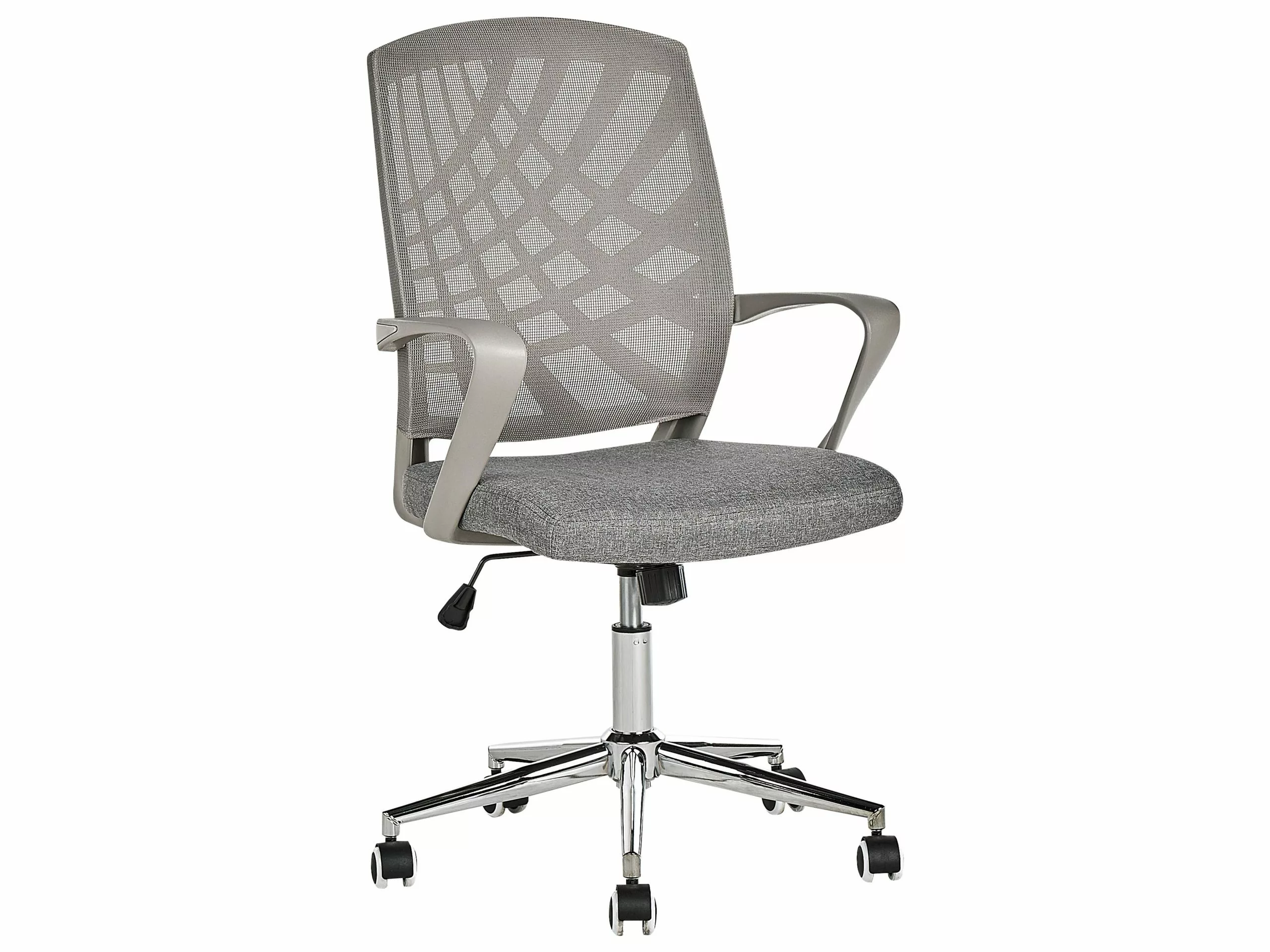 Beliani Silla De Oficina Reclinable De Poliéster Gris BONNY - Imagen 4