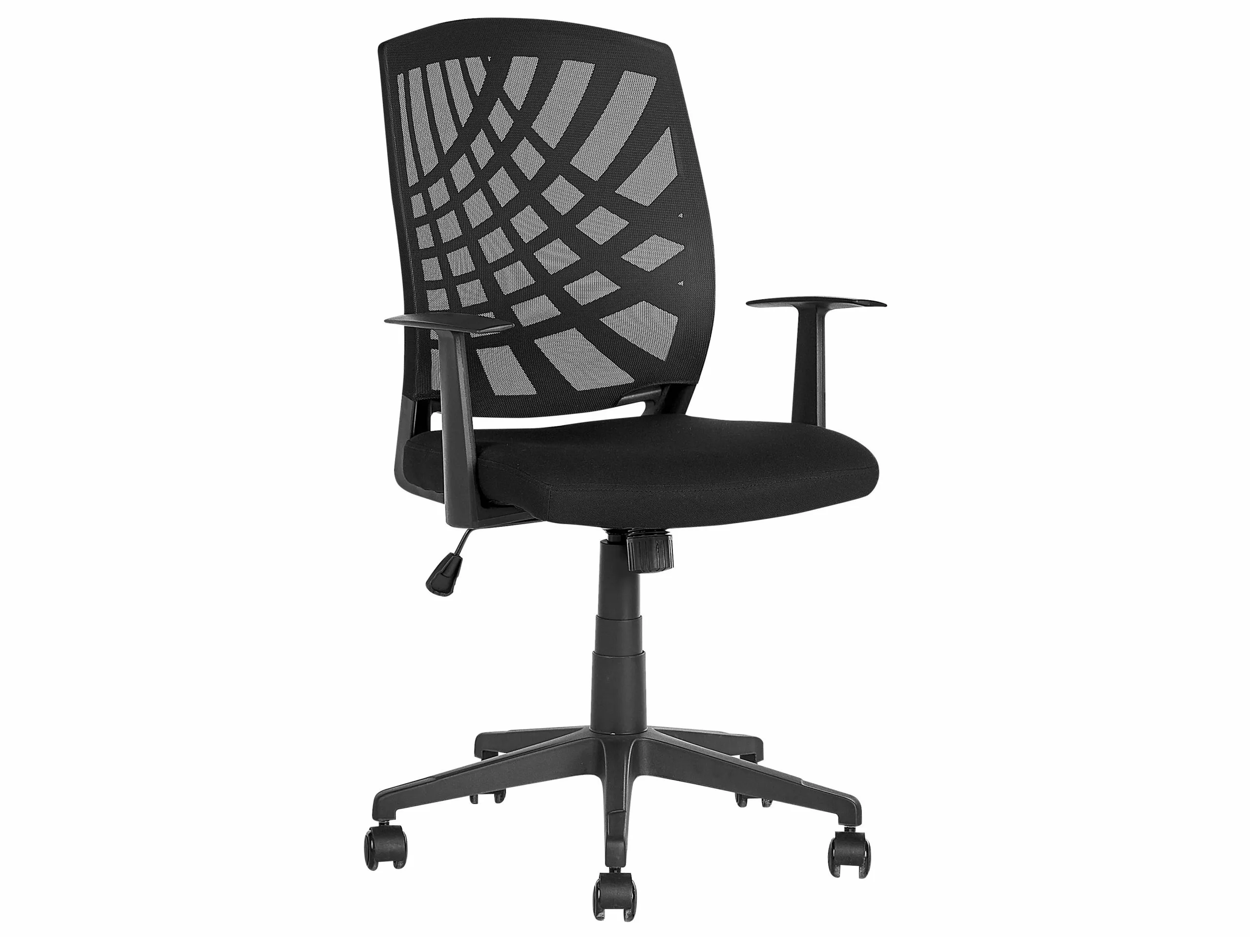 Beliani Silla De Oficina Reclinable De Poliéster Negro BONNY - Imagen 5
