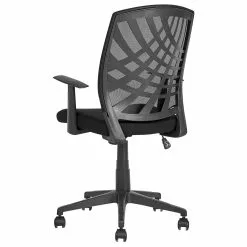 Beliani Silla De Oficina Reclinable De Poliéster Negro BONNY -Sillas Ventas undef src sa picid 834332 type whitesh image scaled