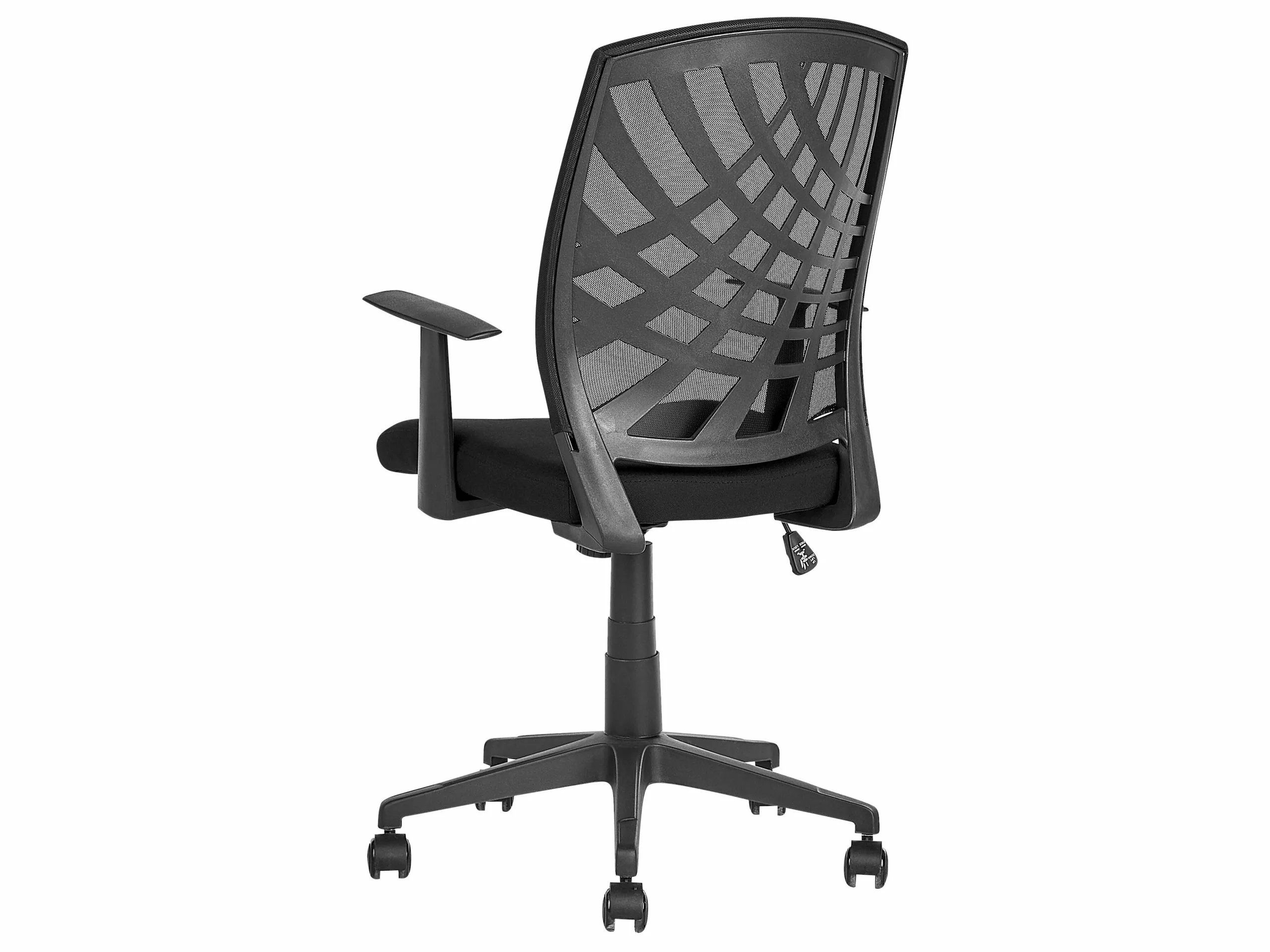 Beliani Silla De Oficina Reclinable De Poliéster Negro BONNY - Imagen 6