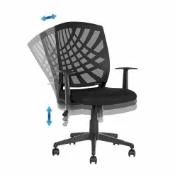 Beliani Silla De Oficina Reclinable De Poliéster Negro BONNY -Sillas Ventas undef src sa picid 834333 type whitesh image scaled