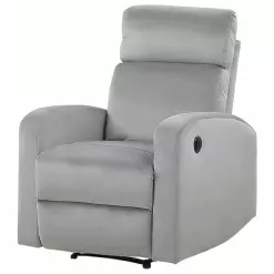 Beliani Sillón Reclinable Manual De Terciopelo Gris Claro VERDAL -Sillas Ventas undef src sa picid 835022 type whitesh image scaled