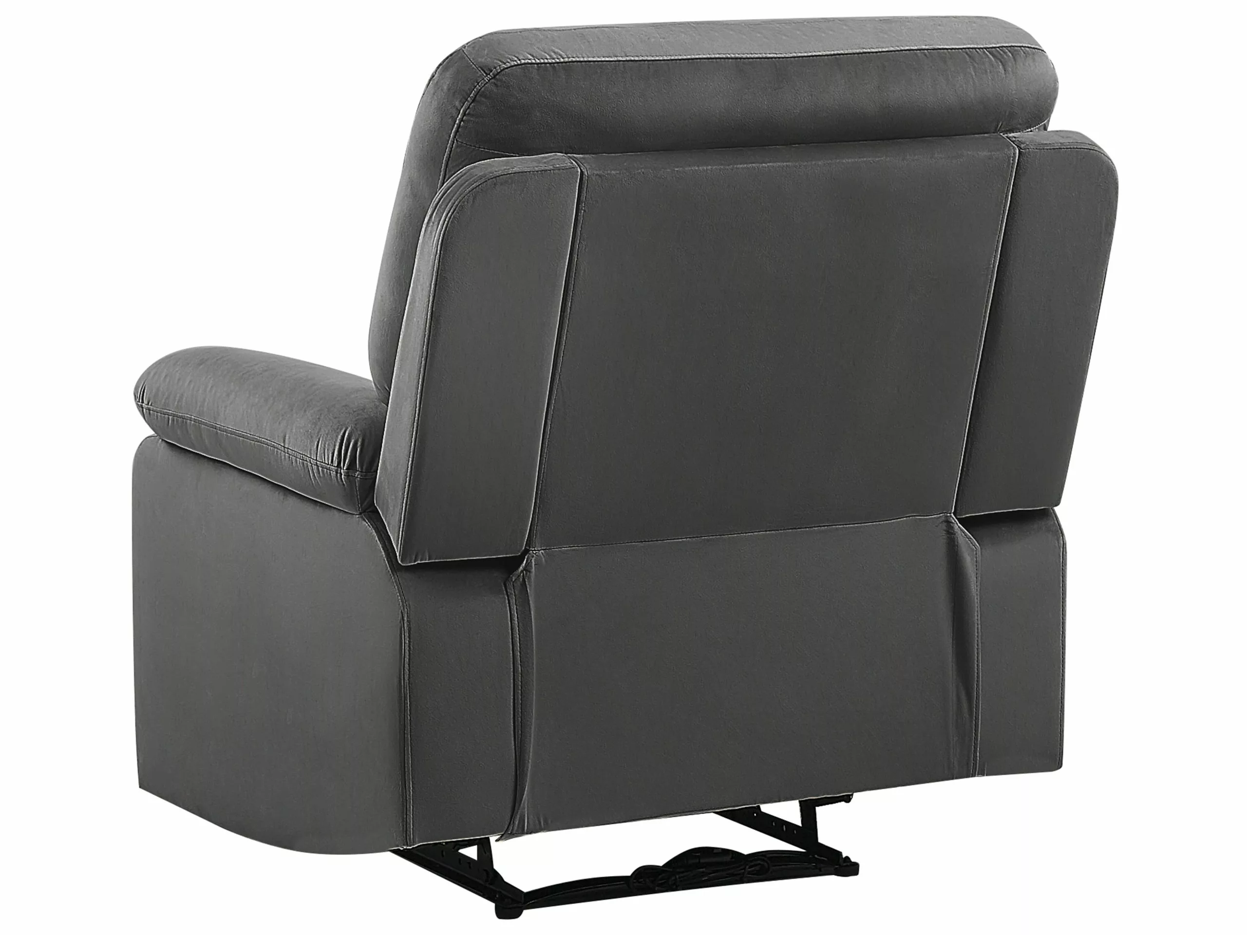 Beliani Sillón LED Reclinable De Terciopelo Gris Oscuro BERGEN 10 Beliani Sillón LED Reclinable De Terciopelo Gris Oscuro BERGEN - Imagen 8