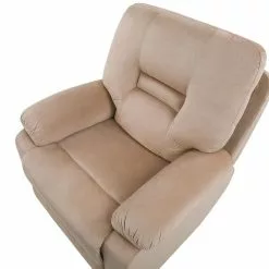 Beliani Sillón LED Reclinable De Terciopelo Beige Arena BERGEN -Sillas Ventas undef src sa picid 835320 type whitesh image scaled
