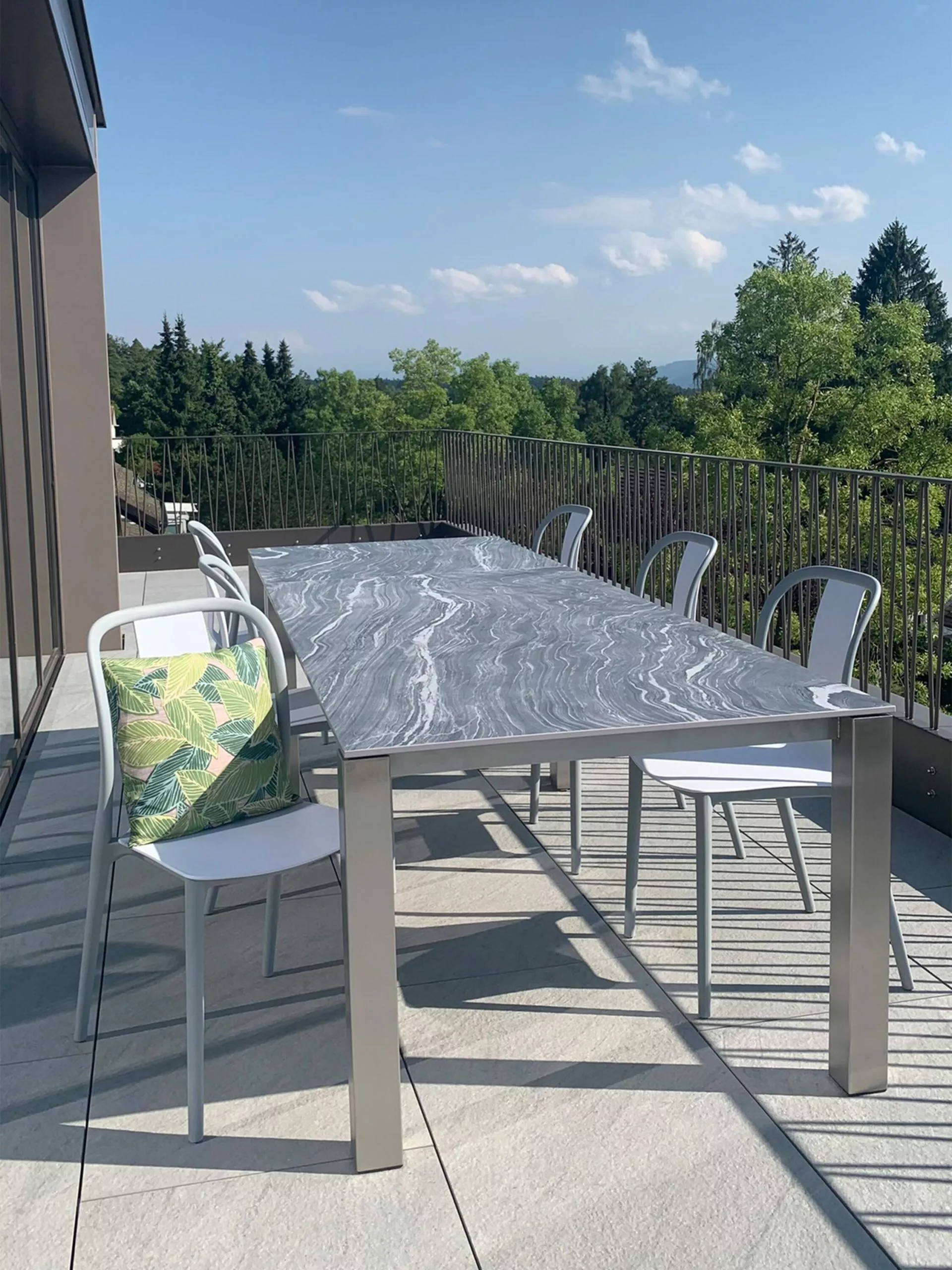 Beliani Conjunto De 6 Sillas De Jardín Blanco/gris Claro SPEZIA - Imagen 3