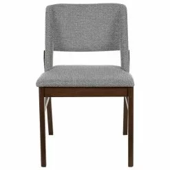 Beliani Conjunto De 2 Sillas De Poliéster/madera De Caucho Gris Claro/madera Oscura BELLA -Sillas Ventas undef src sa picid 837779 type whitesh image scaled