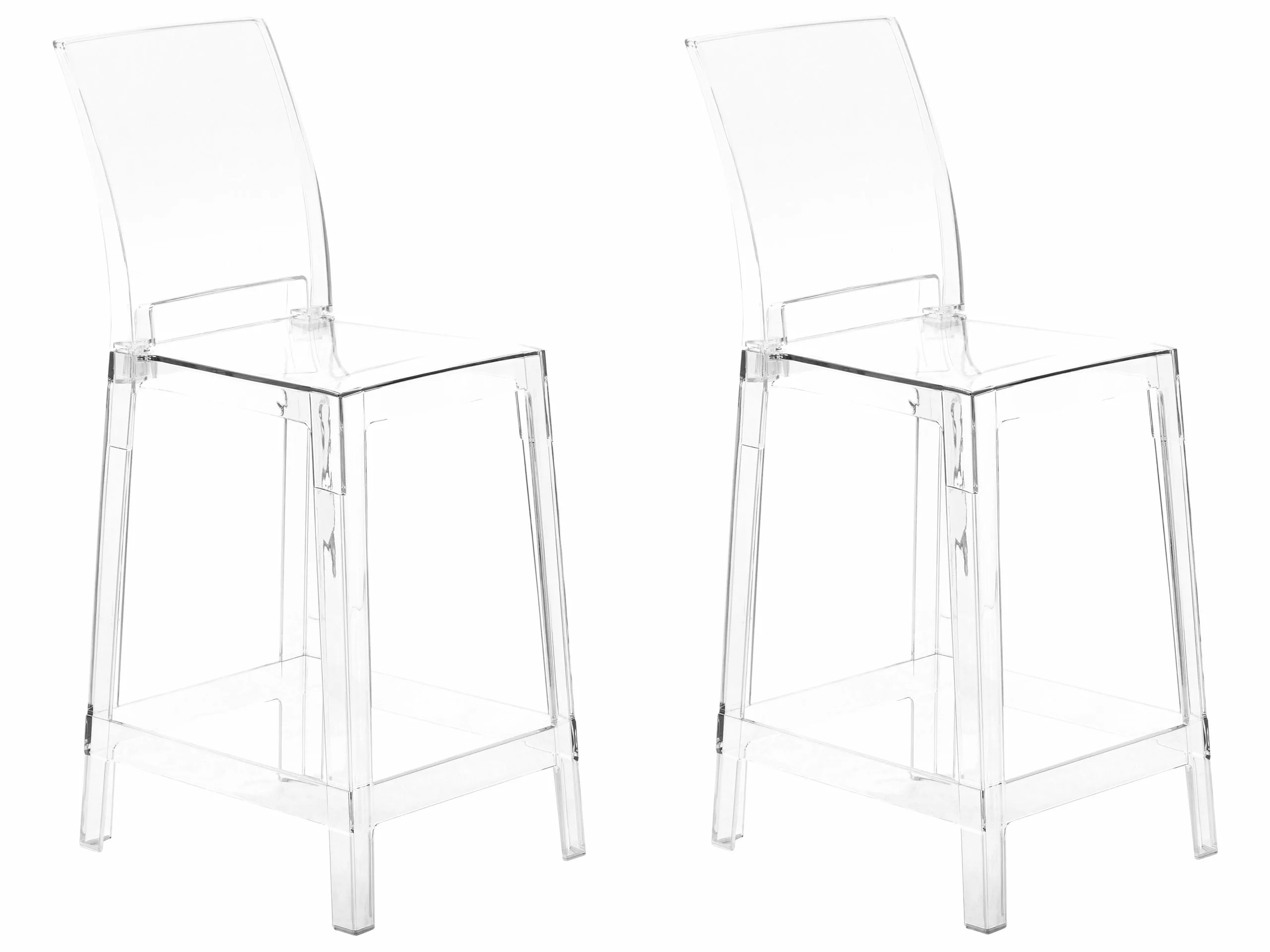 Beliani Conjunto De 2 Sillas De Bar Transparentes WELLINGTON 3 Beliani Conjunto De 2 Sillas De Bar Transparentes WELLINGTON