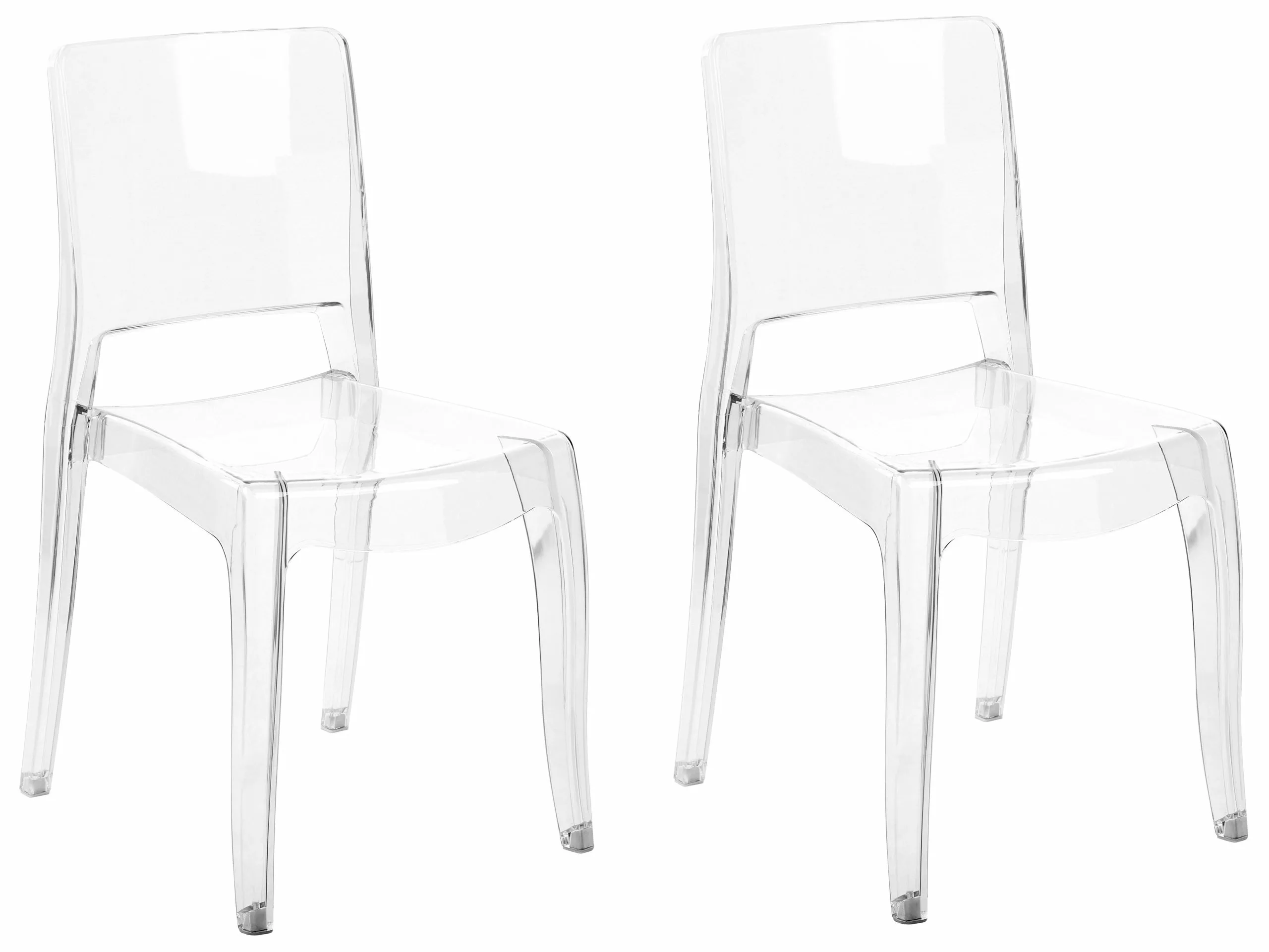 Beliani Conjunto De 2 Sillas Transparentes WESTBRIDGE
