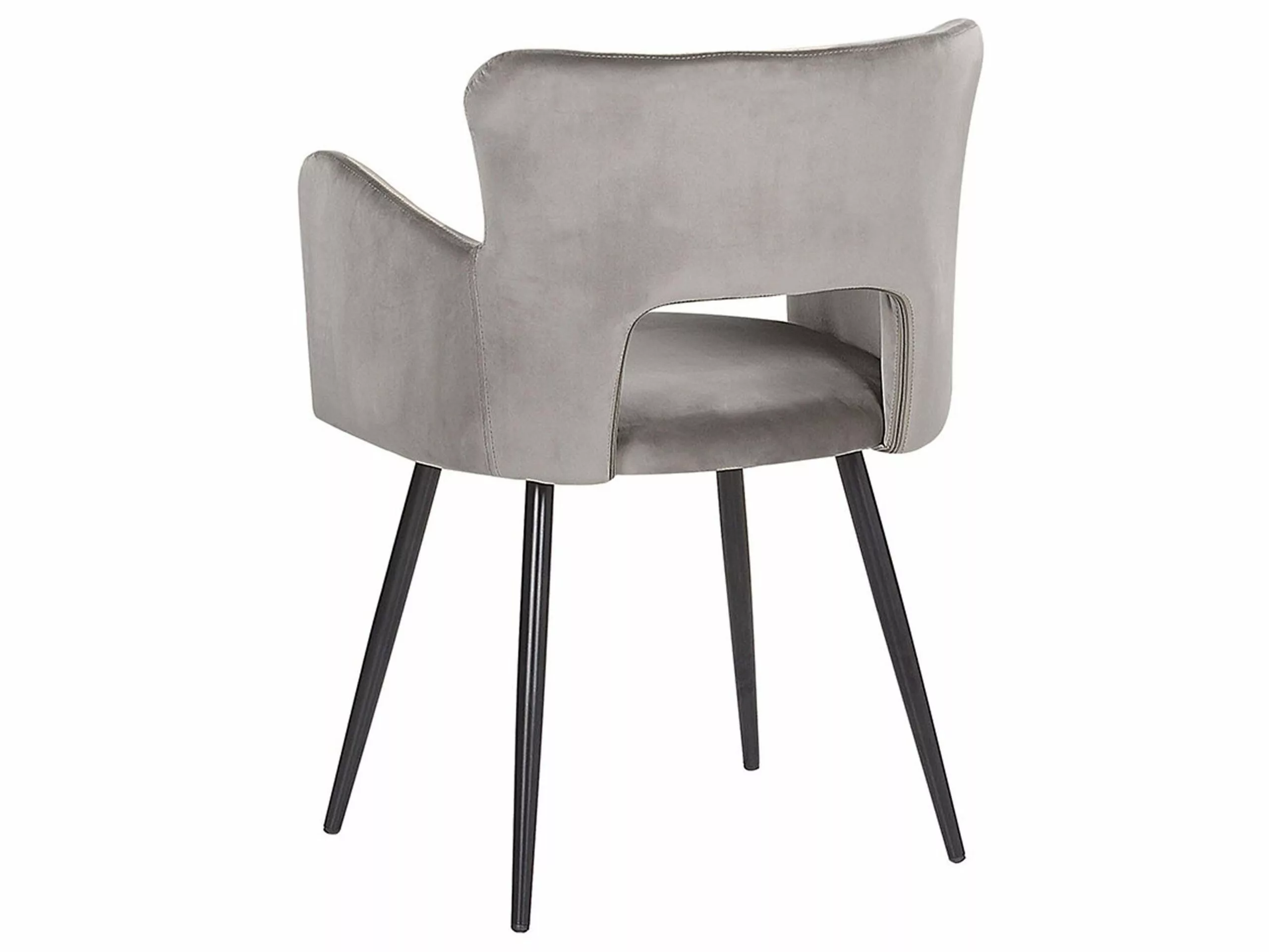 Beliani Conjunto De 2 Sillas De Comedor De Terciopelo Gris/negro SANILAC 8 Beliani Conjunto De 2 Sillas De Comedor De Terciopelo Gris/negro SANILAC - Imagen 6