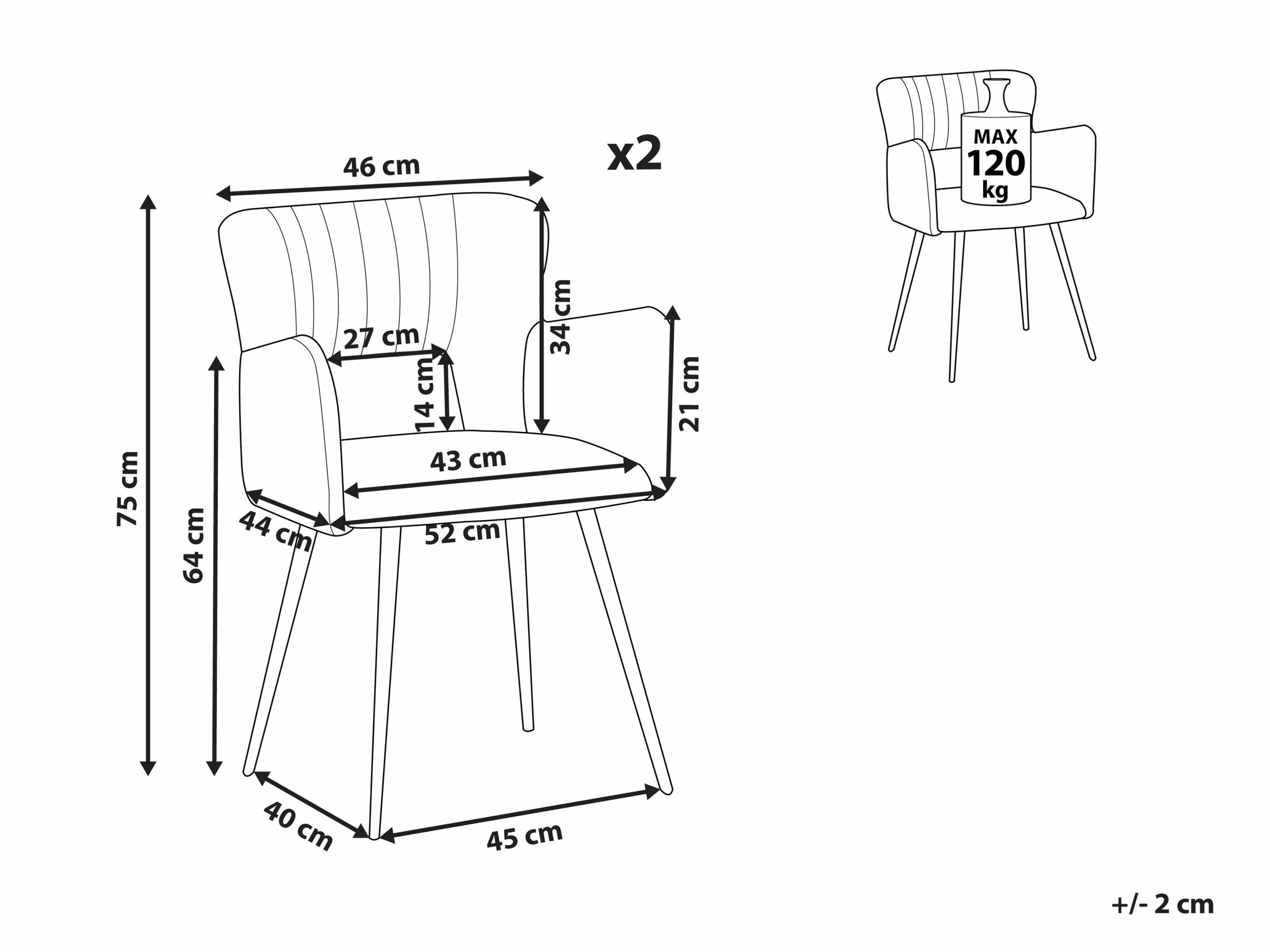 Beliani Conjunto De 2 Sillas De Comedor De Terciopelo Gris/negro SANILAC 12 Beliani Conjunto De 2 Sillas De Comedor De Terciopelo Gris/negro SANILAC - Imagen 10