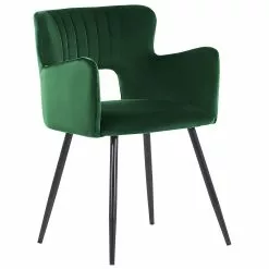 Beliani Conjunto De 2 Sillas De Comedor De Terciopelo Verde Esmeralda/negro SANILAC -Sillas Ventas undef src sa picid 847165 type whitesh image scaled