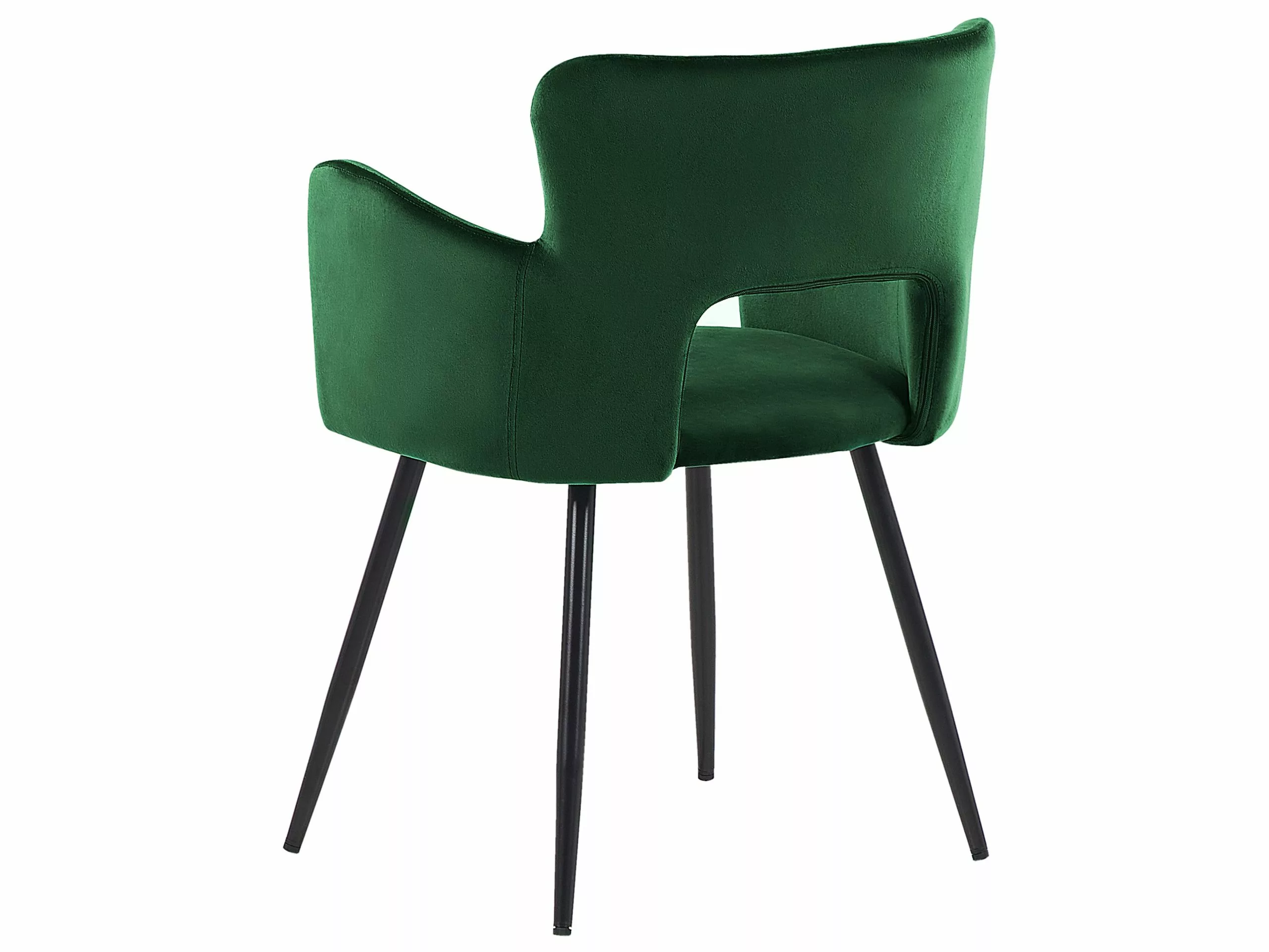 Beliani Conjunto De 2 Sillas De Comedor De Terciopelo Verde Esmeralda/negro SANILAC - Imagen 5