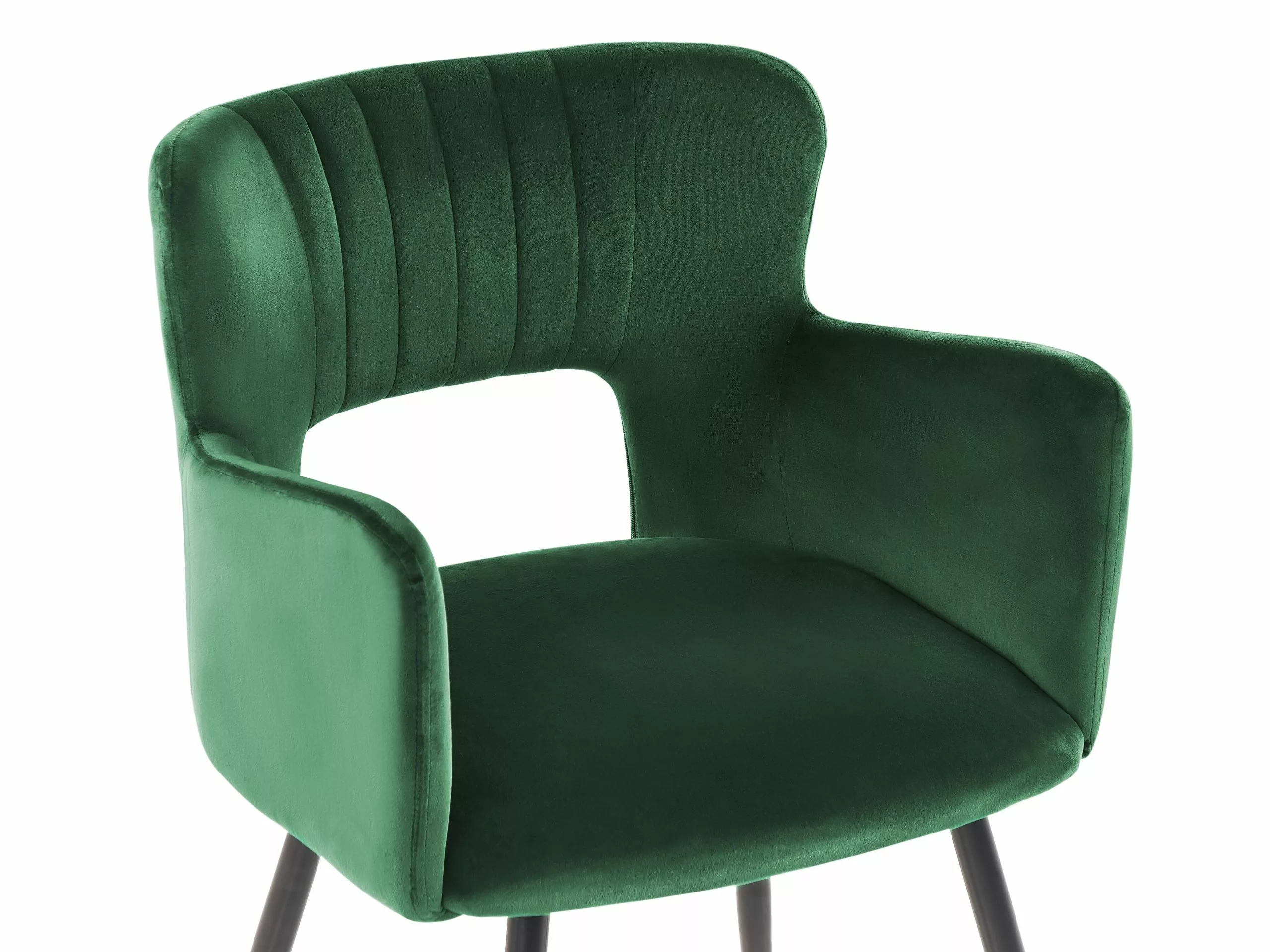 Beliani Conjunto De 2 Sillas De Comedor De Terciopelo Verde Esmeralda/negro SANILAC - Imagen 6