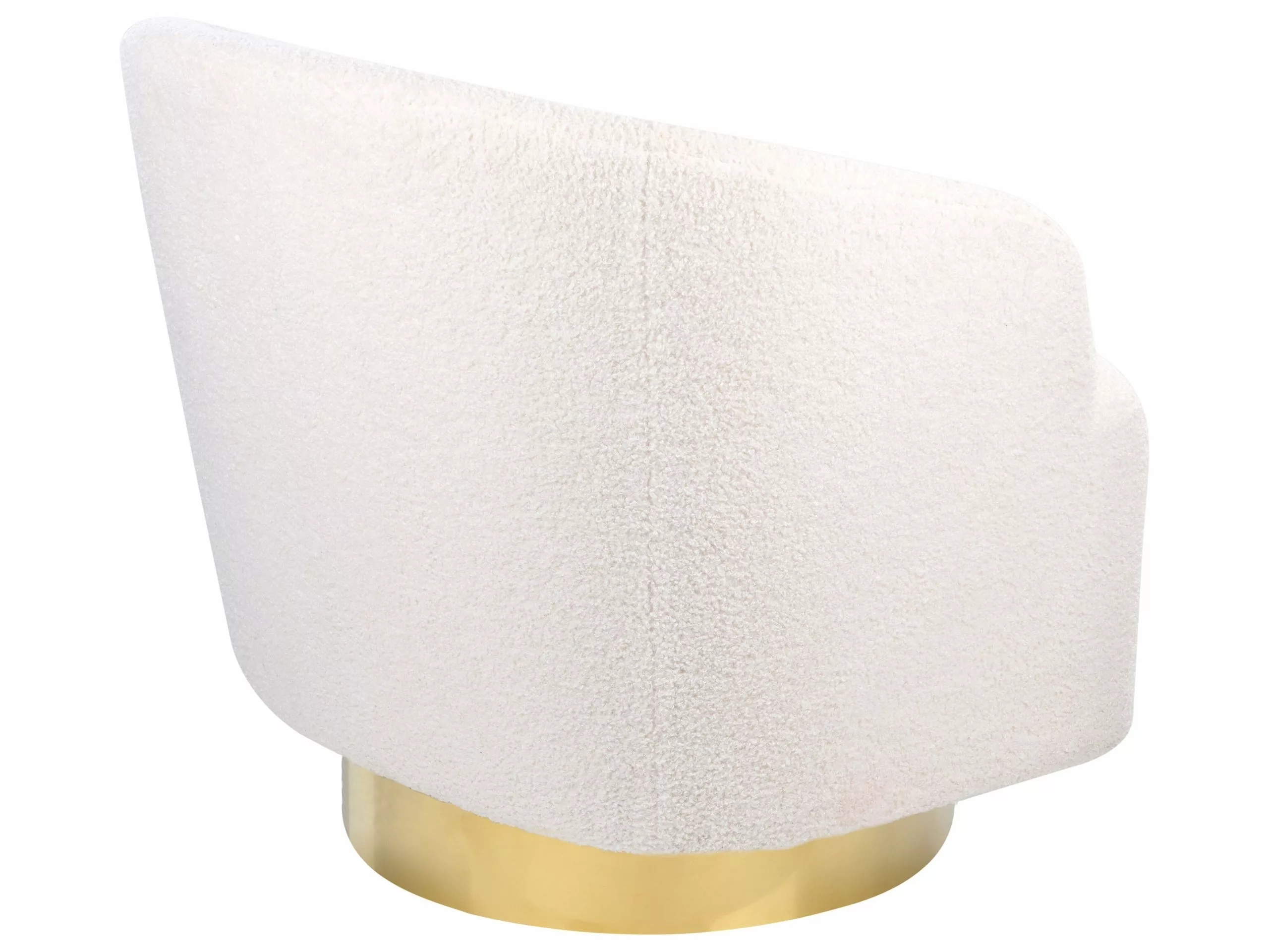 Beliani Sillón Blanco Crema/dorado LAVIK - Imagen 7