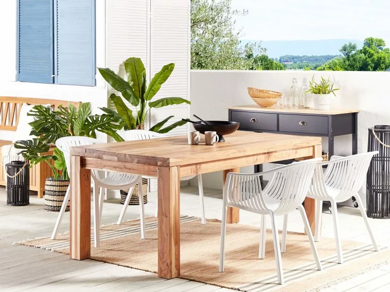 Beliani Conjunto De 4 Sillas De Jardín Blancas NAPOLI - Imagen 2