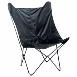 Beliani Sillón De Terciopelo Negro NYBRO