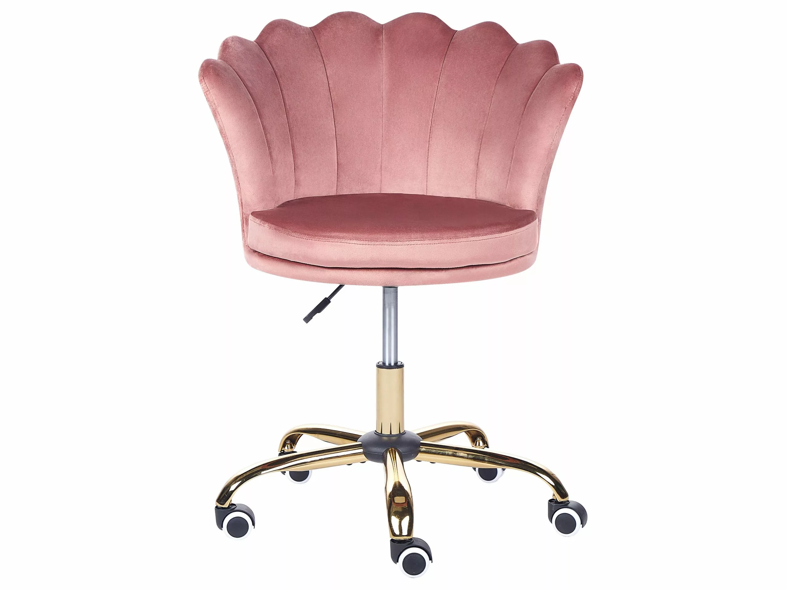 Beliani Silla De Oficina De Terciopelo Rosa/dorado/negro MONTICELLO II - Imagen 4