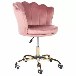 Beliani Silla De Oficina De Terciopelo Rosa/dorado/negro MONTICELLO II -Sillas Ventas undef src sa picid 851723 type whitesh image scaled