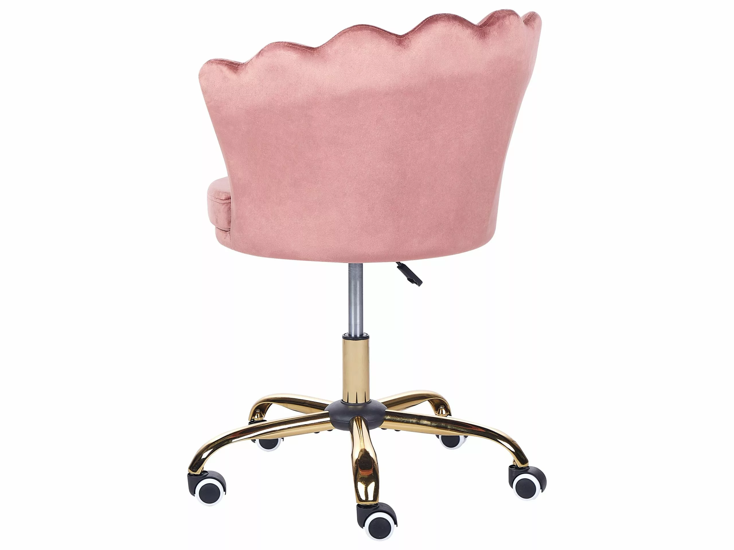 Beliani Silla De Oficina De Terciopelo Rosa/dorado/negro MONTICELLO II - Imagen 6