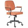 Beliani Silla De Oficina De Piel Sintética Naranja/negro PAWNEE -Sillas Ventas undef src sa picid 851768 type whitesh image