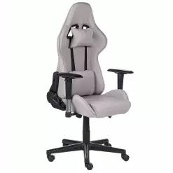 Beliani Silla De Oficina De Poliéster Gris Claro/negro WARRIOR -Sillas Ventas undef src sa picid 852022 type whitesh image scaled