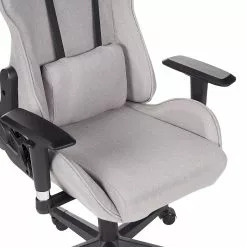 Beliani Silla De Oficina De Poliéster Gris Claro/negro WARRIOR -Sillas Ventas undef src sa picid 852025 type whitesh image