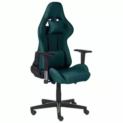 Beliani Silla De Oficina De Poliéster Verde Oscuro/negro WARRIOR -Sillas Ventas undef src sa picid 852074 type whitesh image scaled