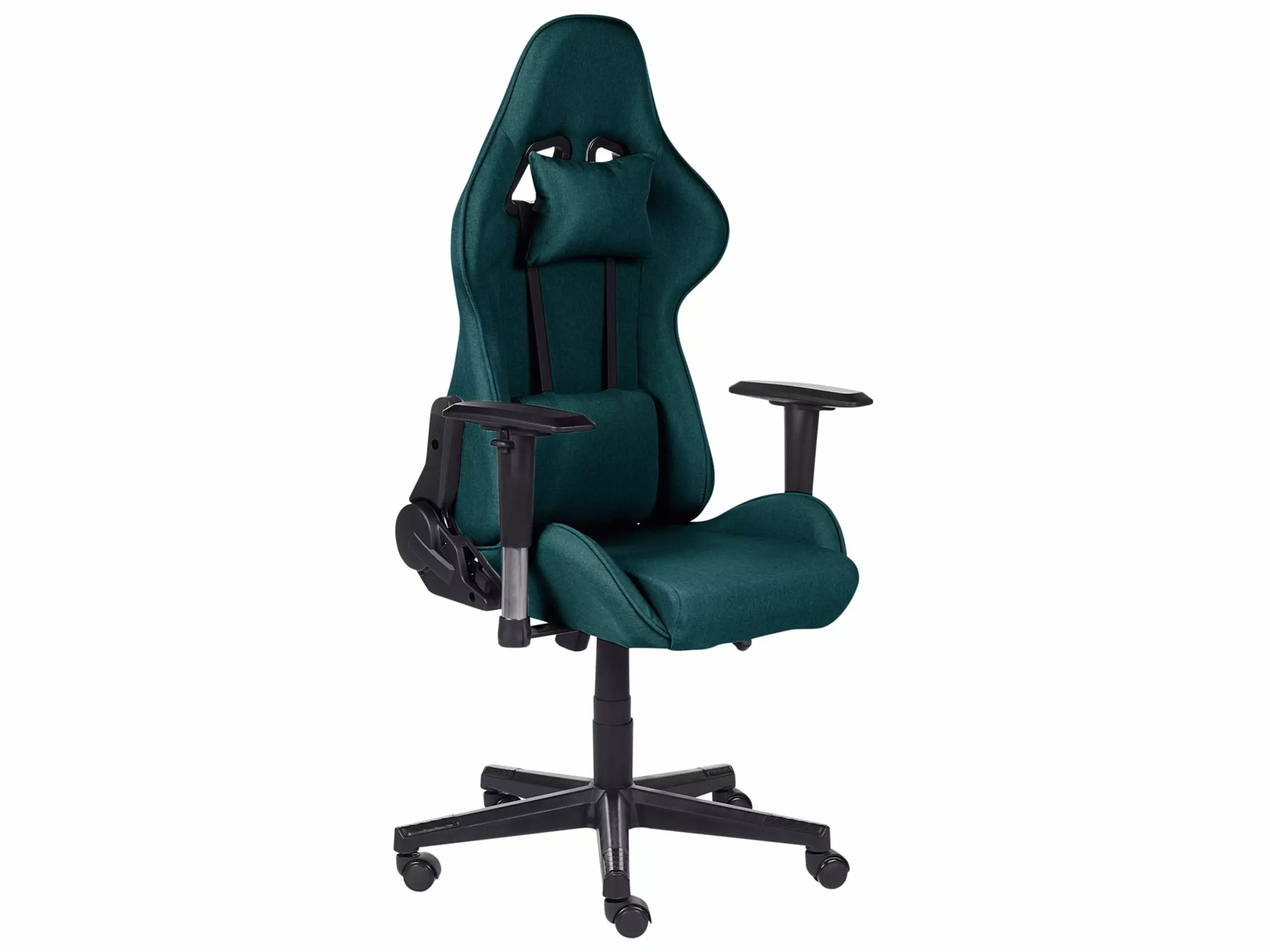 Beliani Silla De Oficina De Poliéster Verde Oscuro/negro WARRIOR - Imagen 3