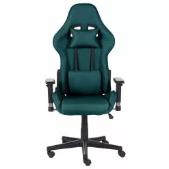 Beliani Silla De Oficina De Poliéster Verde Oscuro/negro WARRIOR -Sillas Ventas undef src sa picid 852075 type whitesh image scaled