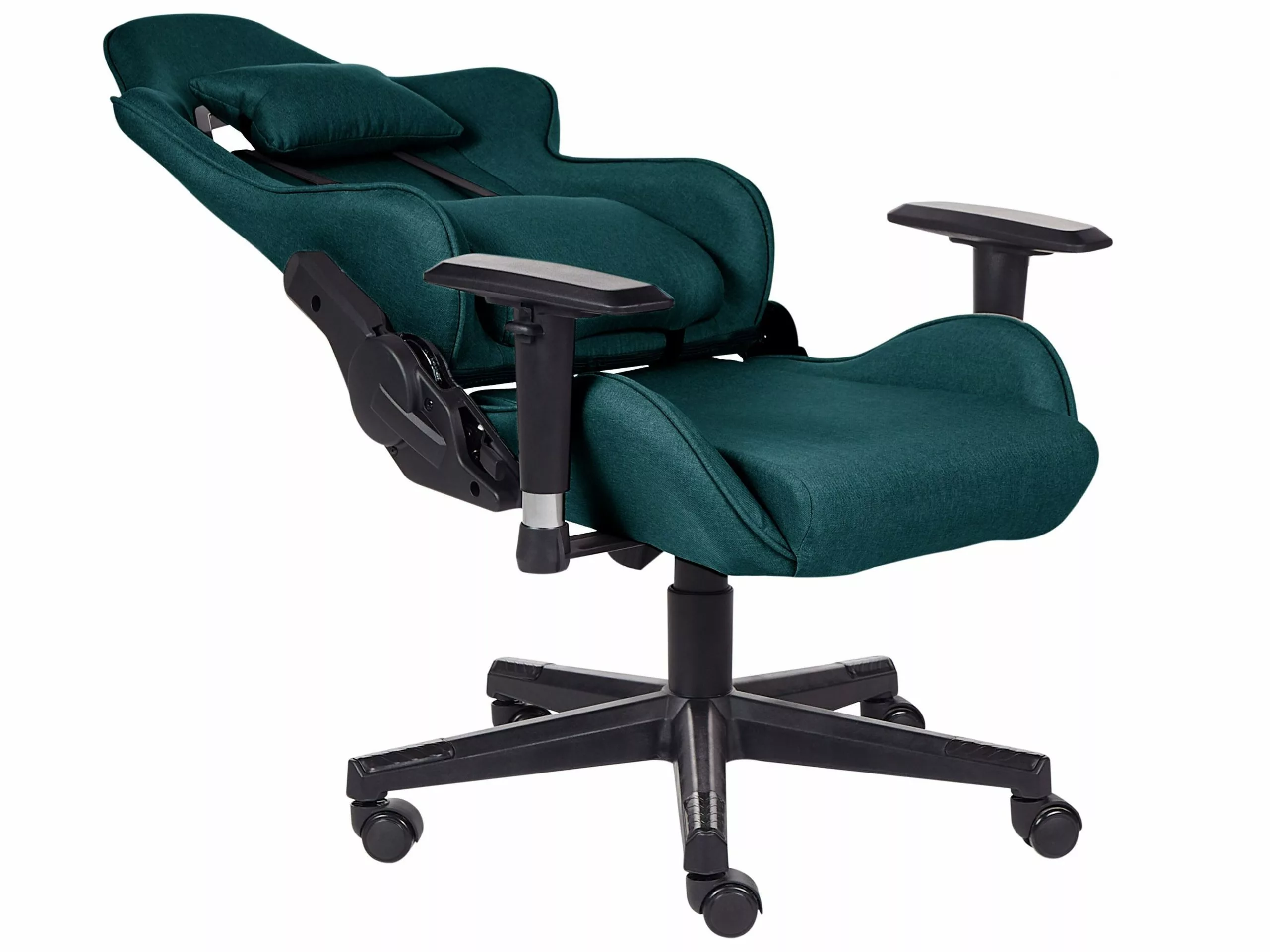 Beliani Silla De Oficina De Poliéster Verde Oscuro/negro WARRIOR - Imagen 6