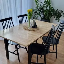 Beliani Conjunto De 2 Sillas De Comedor De Madera De Caucho Negro BURBANK -Sillas Ventas undef src sa picid 853768 type whitesh image scaled
