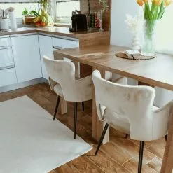 Beliani Conjunto De 2 Sillas De Comedor De Terciopelo Gris Pardo/negro SANILAC -Sillas Ventas undef src sa picid 853839 type whitesh image