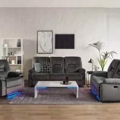 Beliani Sillón LED Reclinable De Terciopelo Gris Oscuro BERGEN 15 Beliani Sillón LED Reclinable De Terciopelo Gris Oscuro BERGEN -Sillas Ventas undef src sa picid 853923 type whitesh image scaled