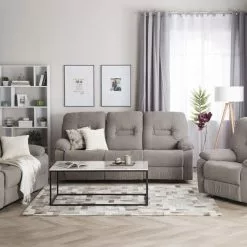 Beliani Sillón Reclinable De Poliéster Gris Pardo BERGEN -Sillas Ventas undef src sa picid 853929 type whitesh image scaled